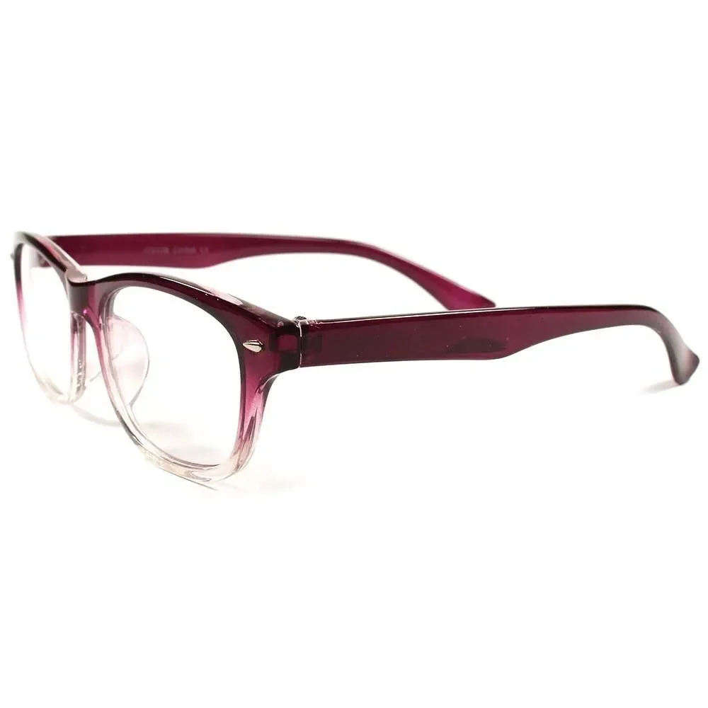 Two Tone Stunning Vintage Retro Smart Nerd Womens Clear Lens Glasses Frame E64D